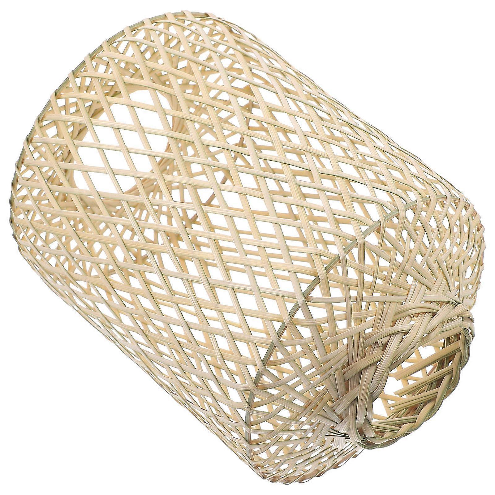 Rustic Woven Bamboo Lamp Shade Lamp Cover for Home Use 3Pcs Beige