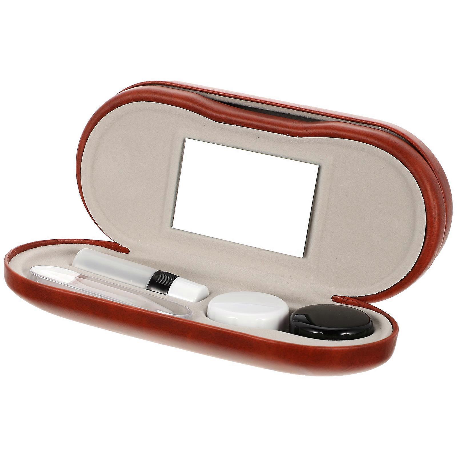 Coffee Eyeglass Case Glasses Frame Holder for Lens 4Pcs Multi-Use