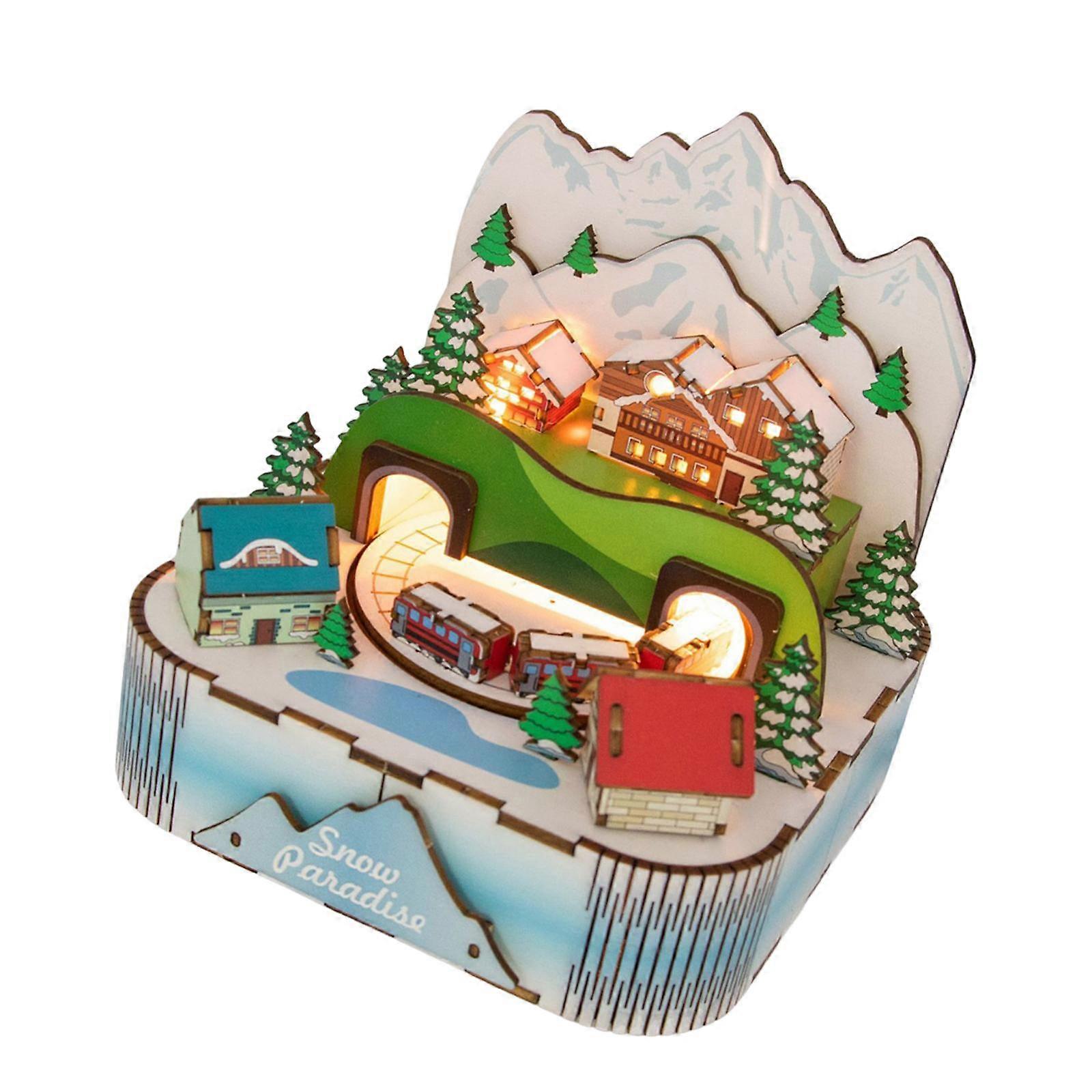 Building Block Material Christmas Music Box Lighting Creative Ornament