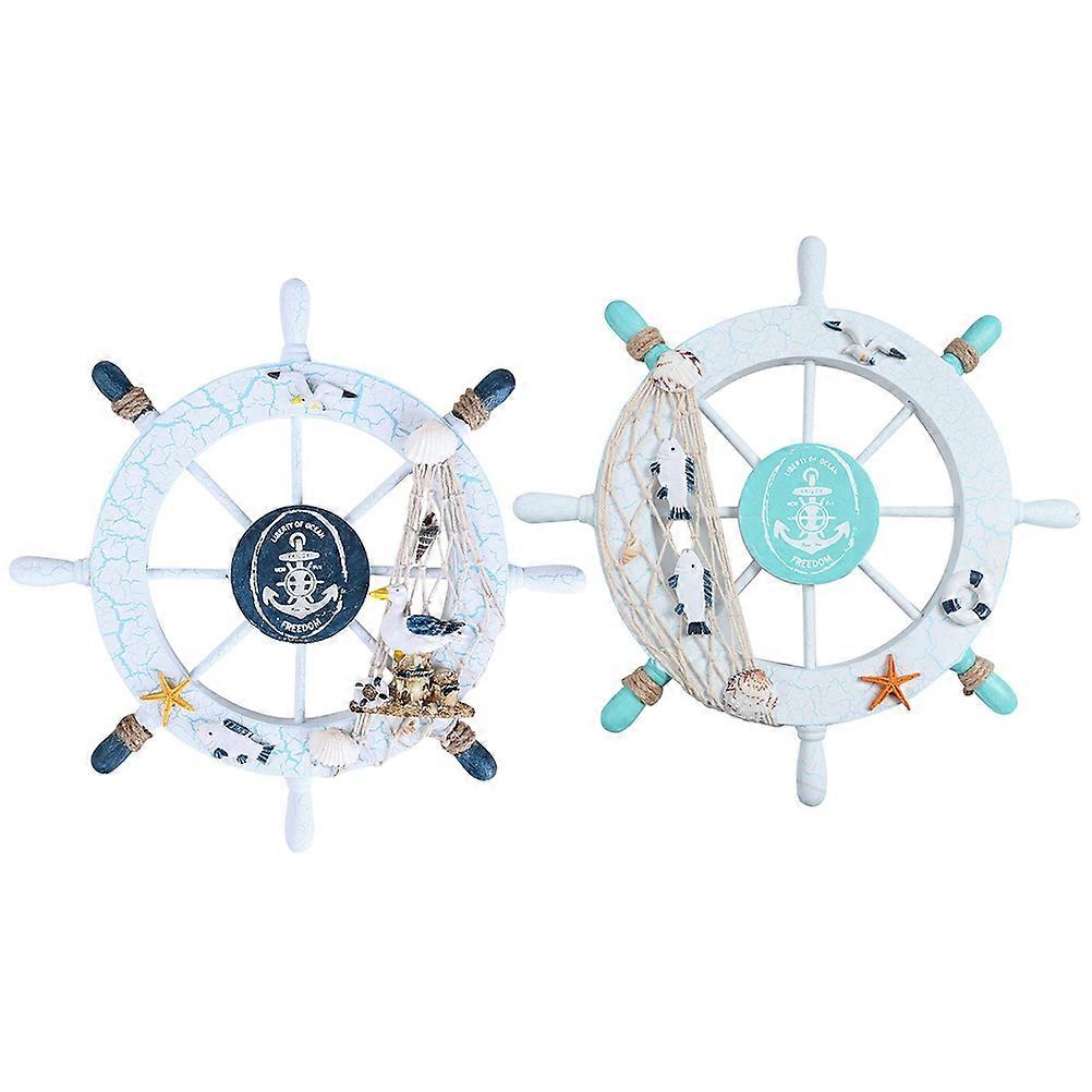 Ship Rudder Pendant Wall Hanging for Decoration Use 2Pcs