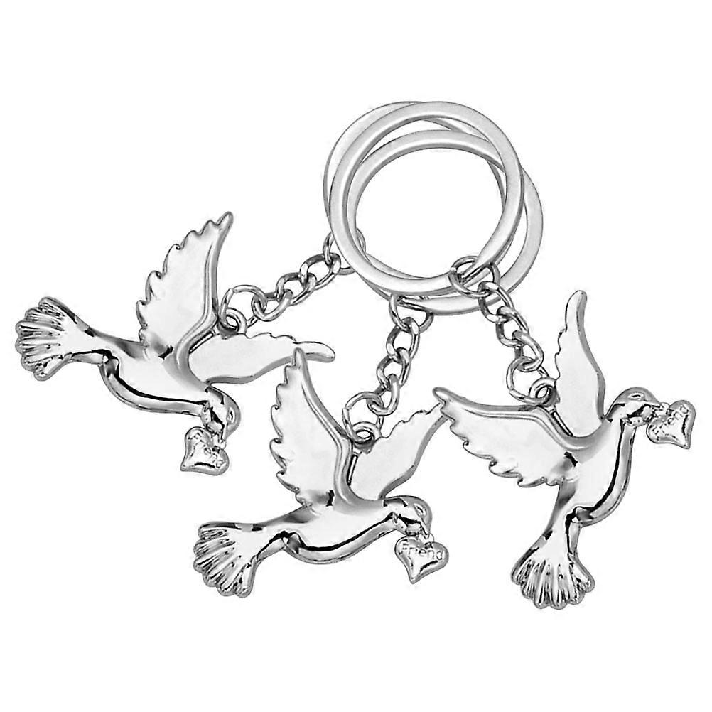Dove Shaped Key Chains for Decorative Key Chain 12Pcs Silver Metal