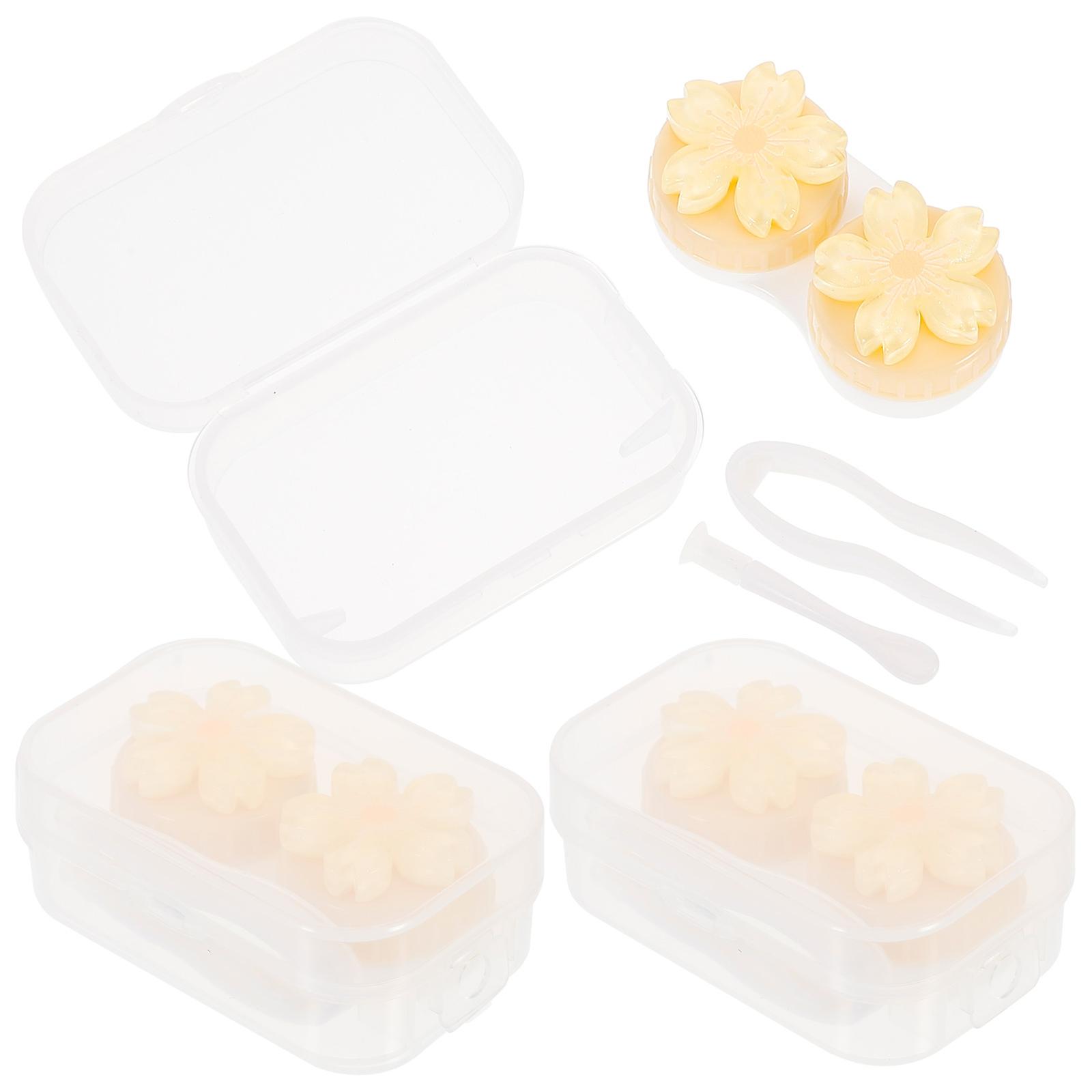 Contacts Lens Cases Plastic Eye for Storage Use 6Pcs