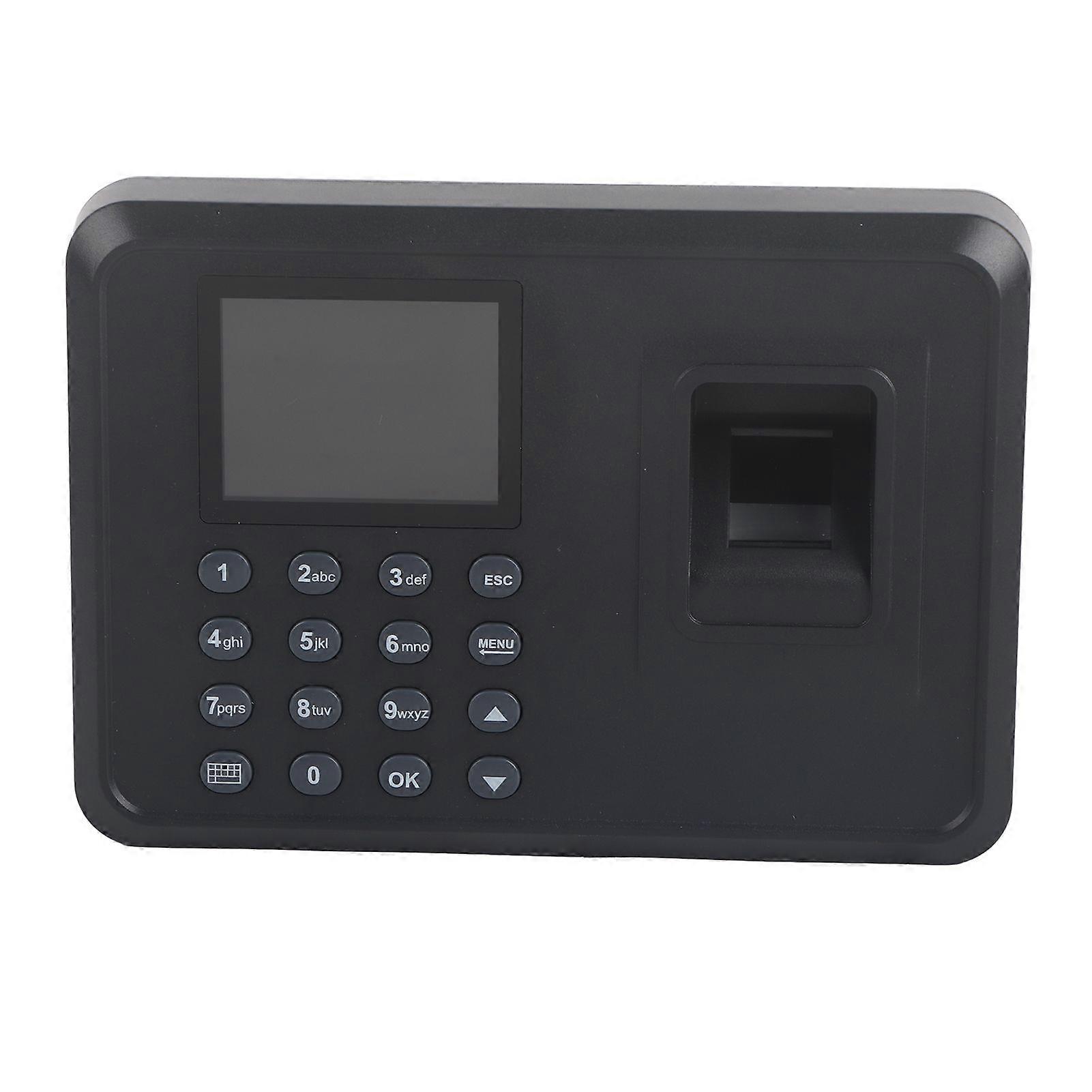 2.4in Attendance Machine Fingerprint Biometric TFT Colour Screens Software Free U Disk Download Time Clock 100240VBlack EU Plug