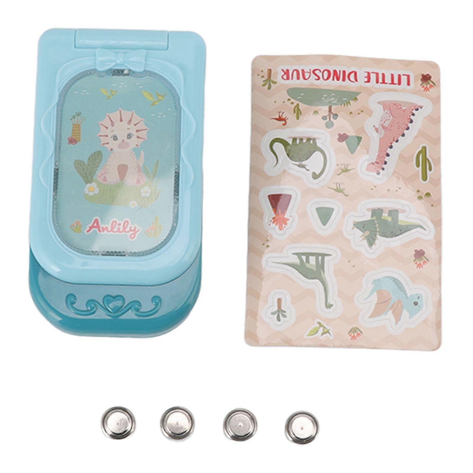 Cell Phone Baby Toy Flip Cover Rotating English Learning Simulation Educational Music Mobile Phone Toy for Enlightenment Green