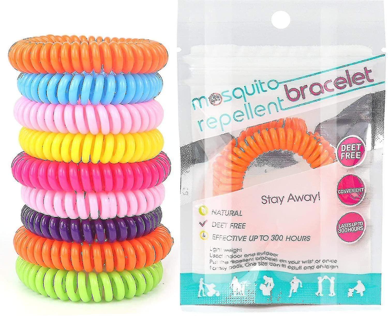 20 pulseras de mosquitos pack deet bandas de mosquitos impermeables libres