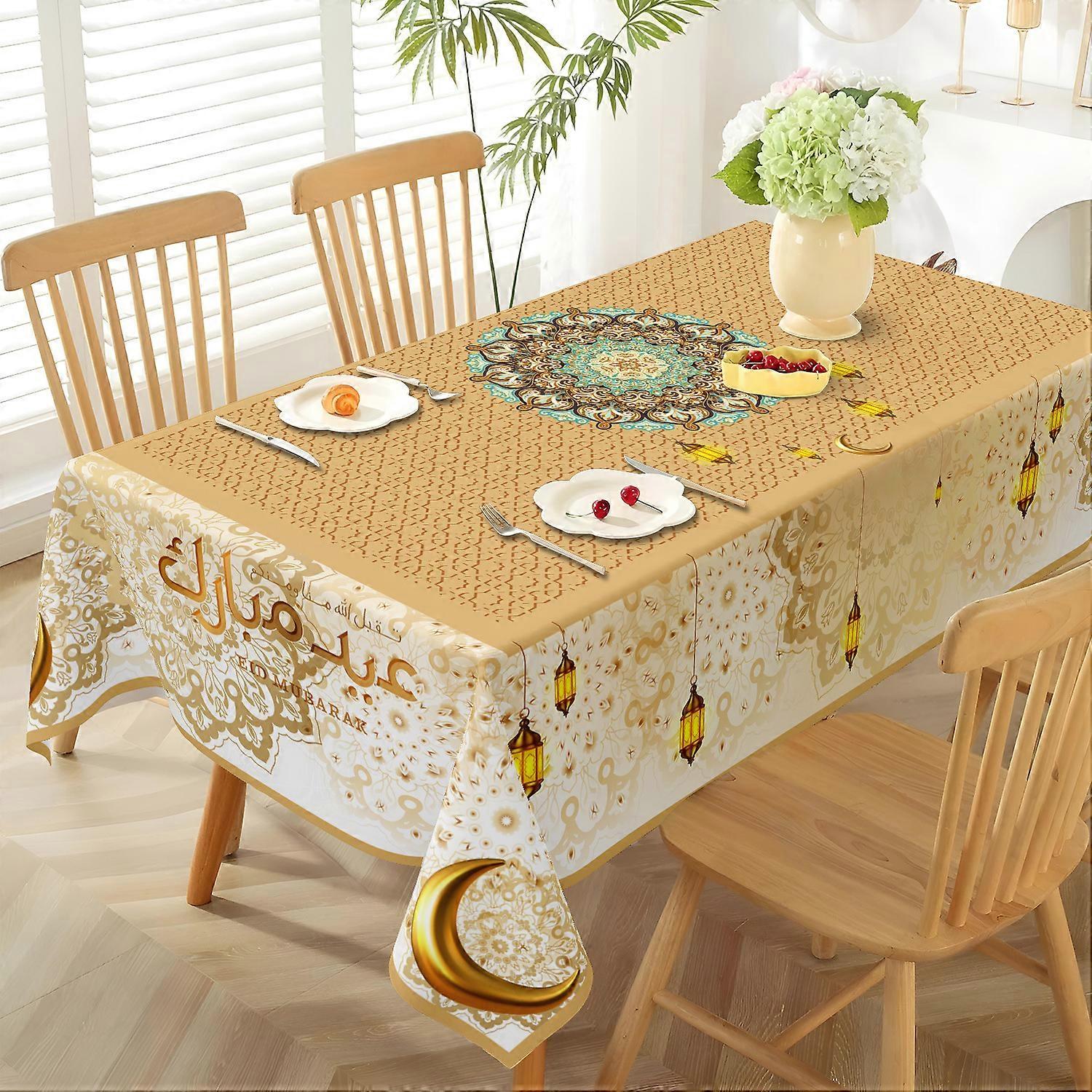 Thickened waterproof new star and moon theme printing popular four seasons universal Middle Eastern tablecloth 3032 rectangular tablecloth 152*305cm