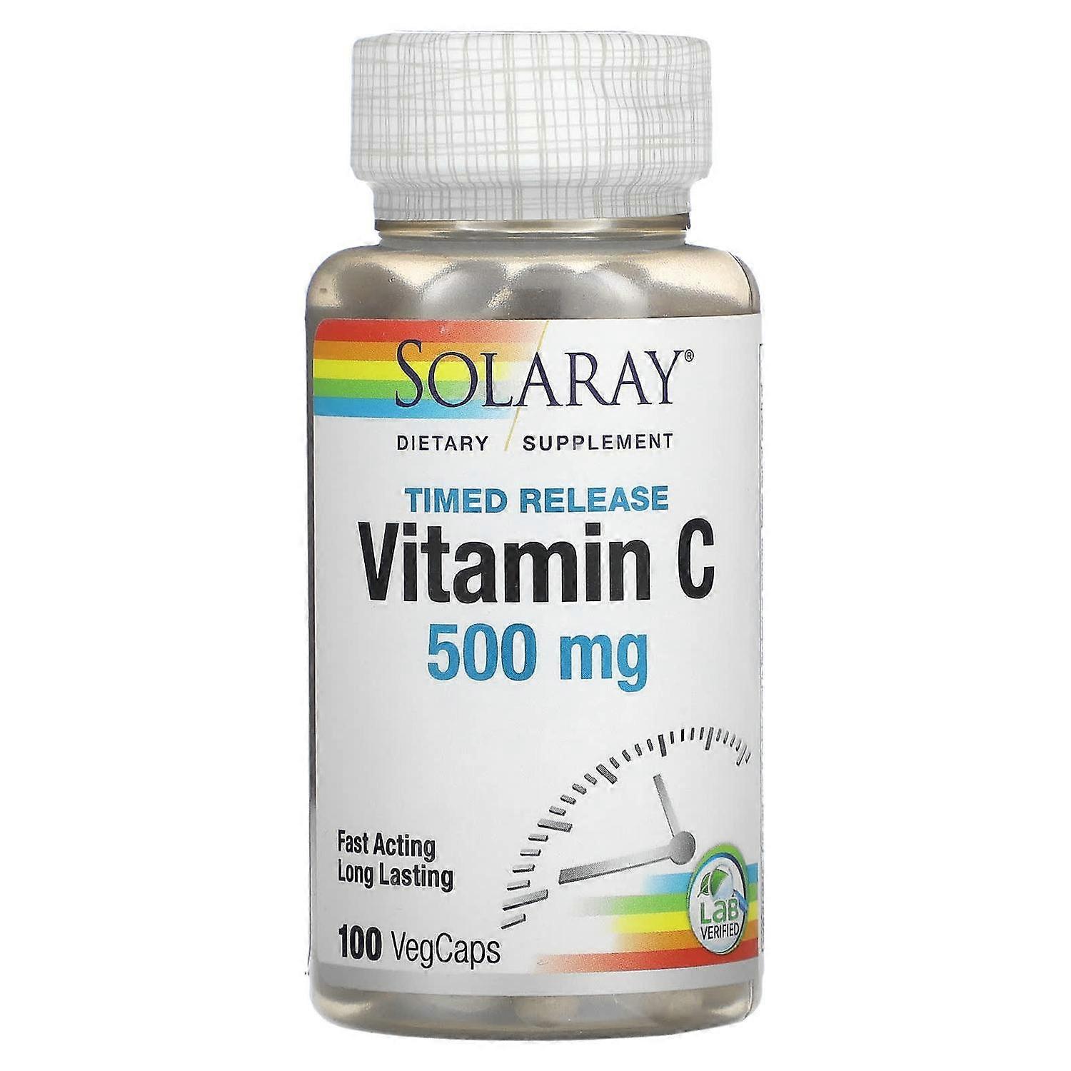 Solaray, Timed Release Vitamin C, 100 VegCaps