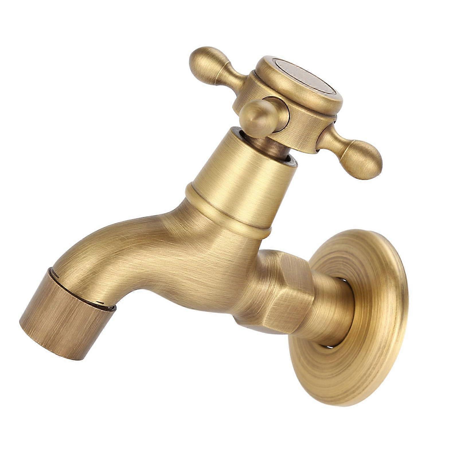 Solid Brass Mop Pool Faucet 2pcs Wall Mounted Single Handle with Sealing Pad for Kitchen Sink Installation