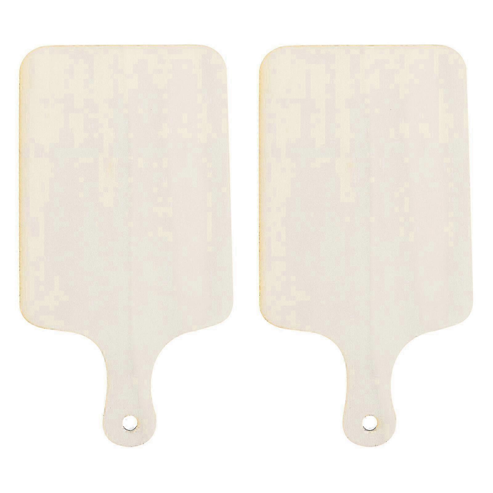 2pcs Wooden Mini Cutting Board Blank Chopping Board with Handle Breadboard