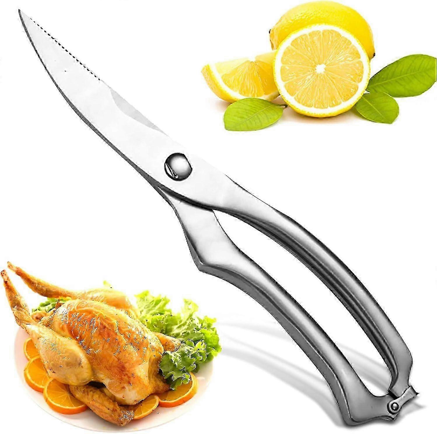 Multifunction Kitchen Scissors, Stainless Sharp Professional Poultry Scissors Kitchen Scissors, for Cutting Chicken, Fish, Meat, Bones, Vegetables, He