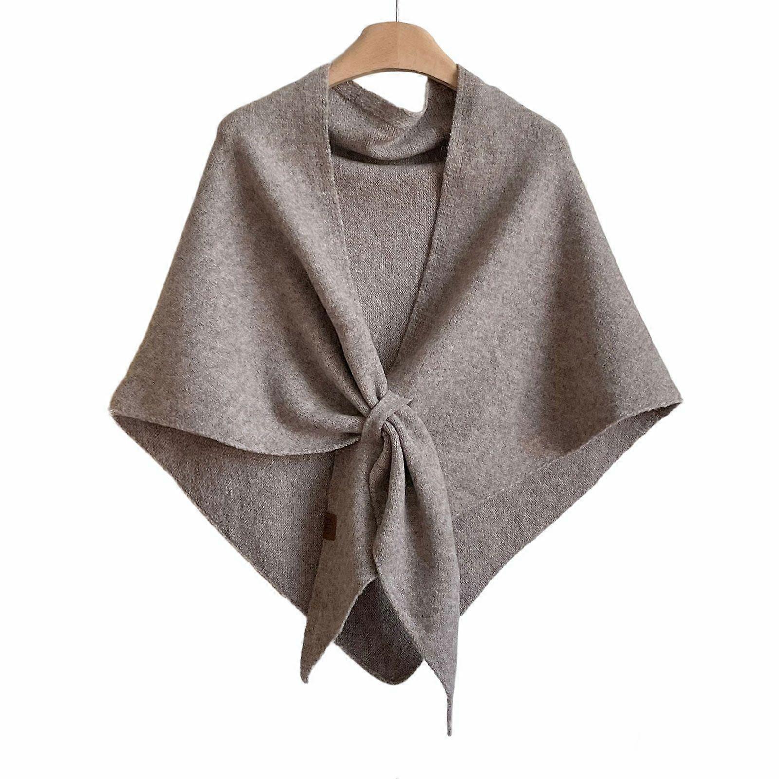 Women's Soft Knit Triangle Shawl Pashmina Wrap for Warmth Elegant Solid Color Versatile for Indoor Outdoor
