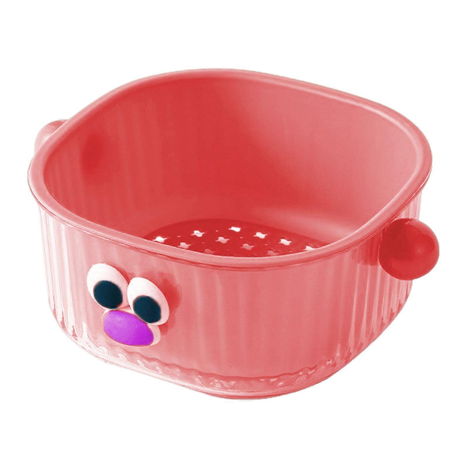 Drain Basket with Handle BPA Free Large Capacity Quick Drying Hollow Design Double Layer 2-in-1 Vegetable Fruit Washing Basket