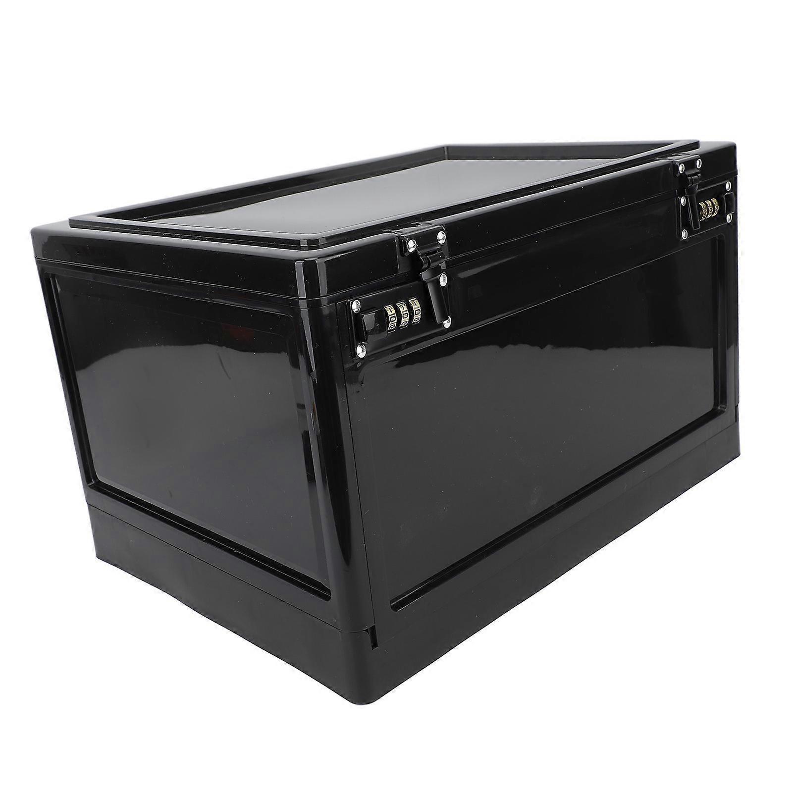 Lock Box Food Storage Container Medicine Case 3 Digit Combination Lock Lockable Storage Box for Home School Office Black 