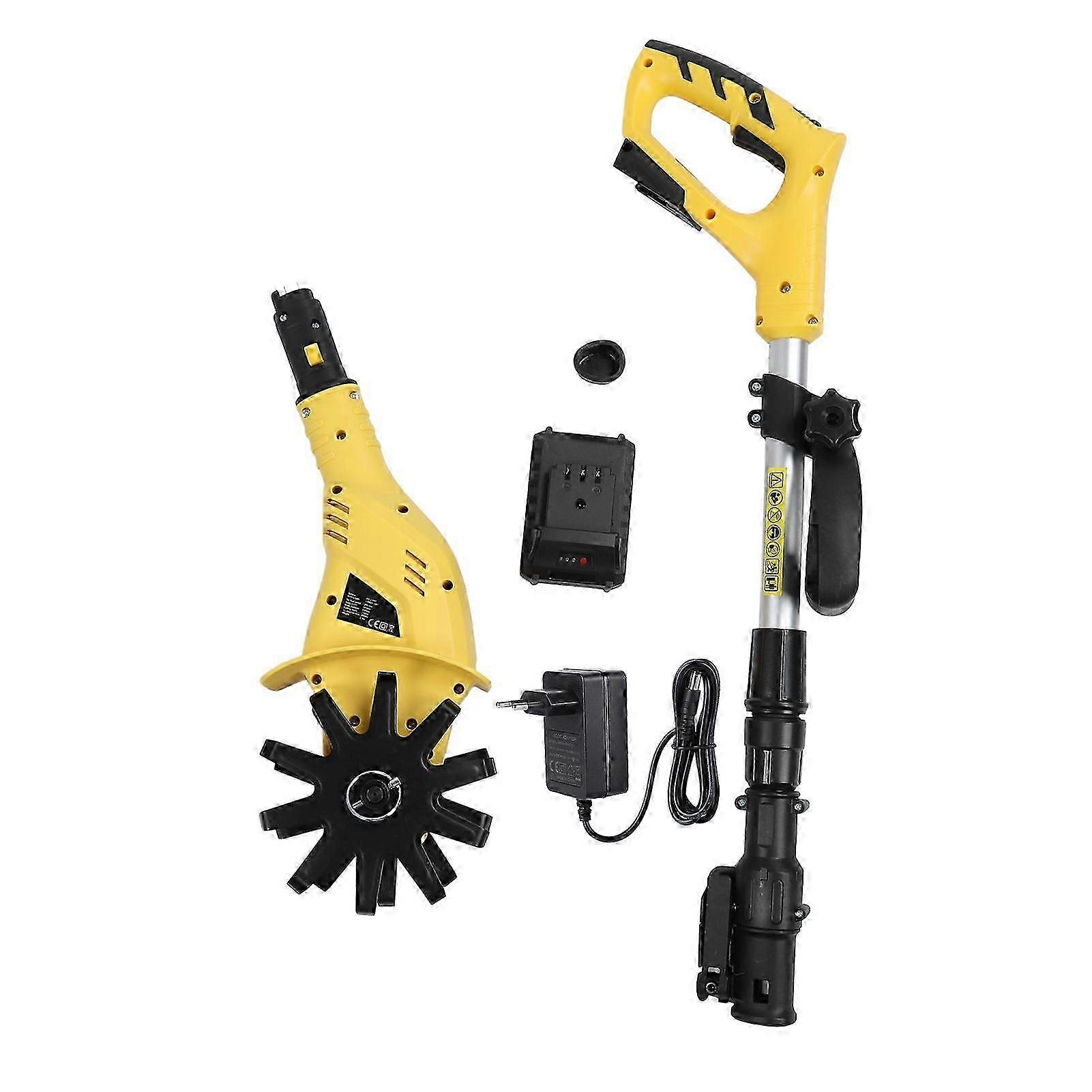Cordless Cultivator Handheld Ergonomic Safety Switch High Efficiency Removable Gears Electric Garden Rototiller for Lawn Soil Cultivation EU Plug 1002