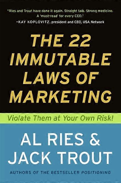 22 Immutable Laws Of Marketing by Jack Trout Paperback