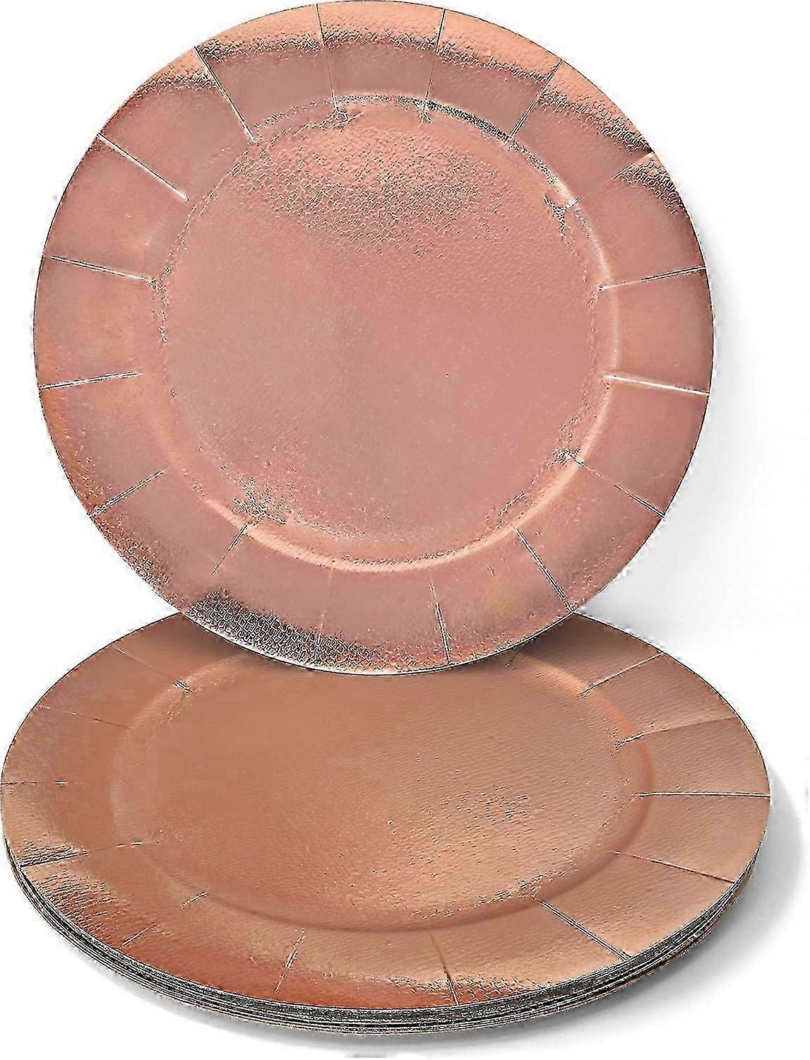 24 Pcs Or Rose Rond Jetable Assiettes Dîner Plateau De Service Table Setting 13'