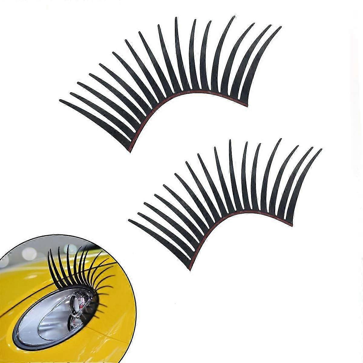 3d Car Eyelashes For Headlight Decoration Sticker(2-pack,black)