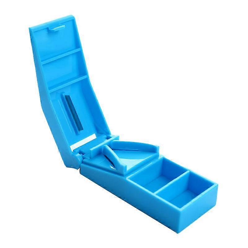 Portable Tablet Pill Splitter Medicine Cutter Quarter Compartment Box