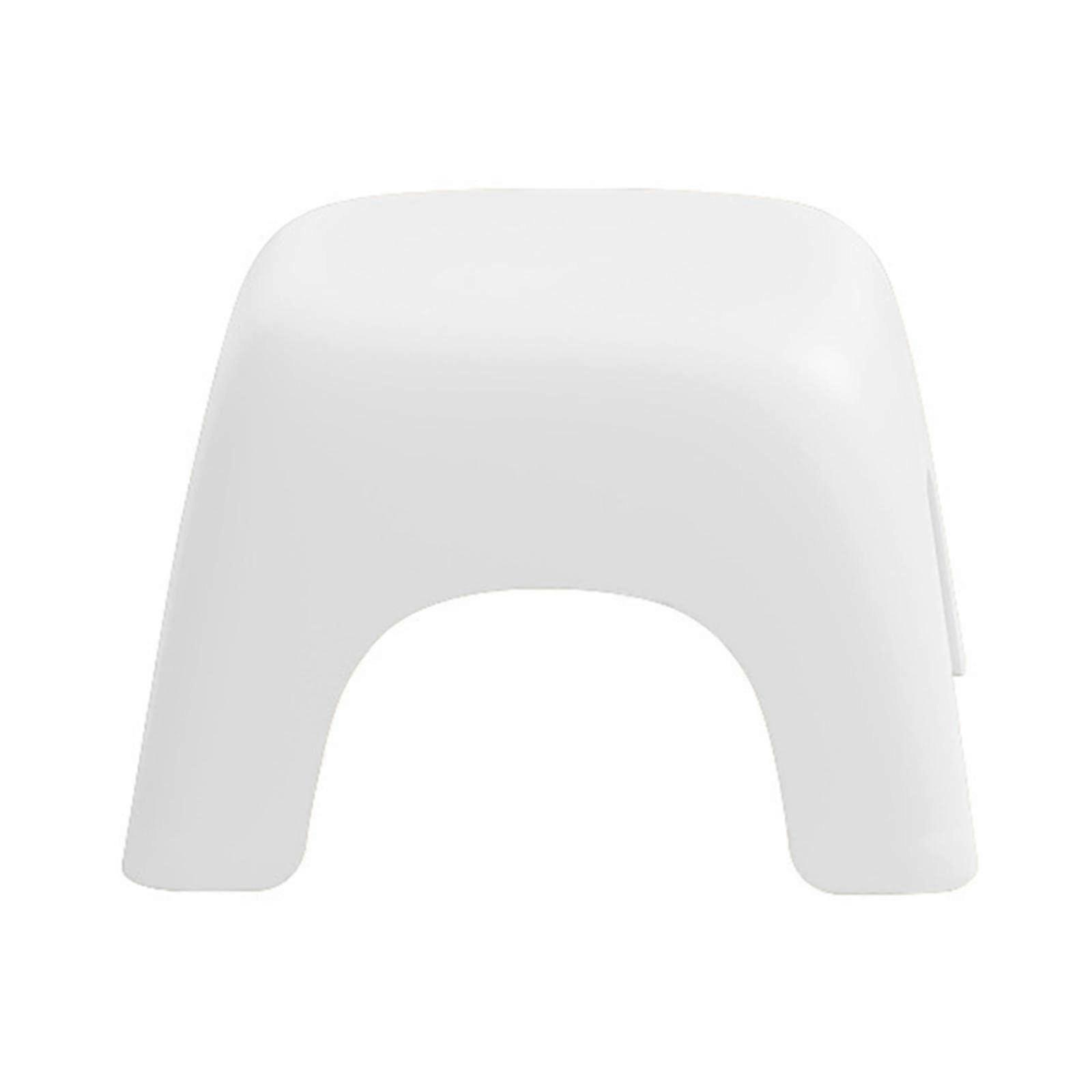 Simple Small Home Round Stool for Bathroom or Playroom, Comfortable Design, White, 25.2 x 25.2 x 16 cm