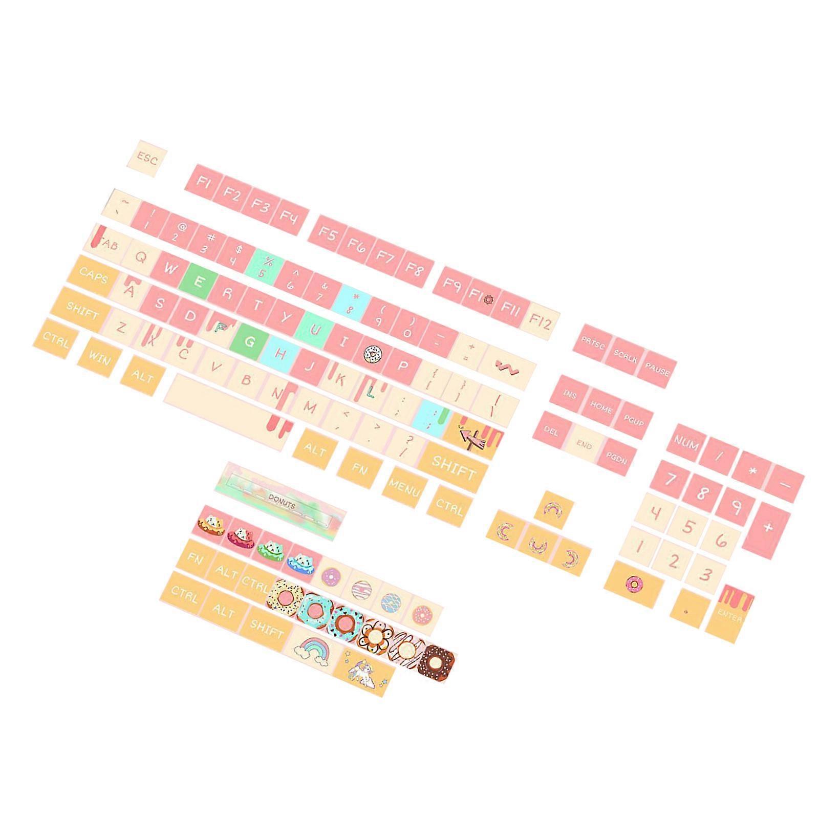 127PCS Ergonomic XDA Height Sublimated PBT Keycap Set Unique Color Theme Enhances Typing For Mechanical Keyboard Multicolor