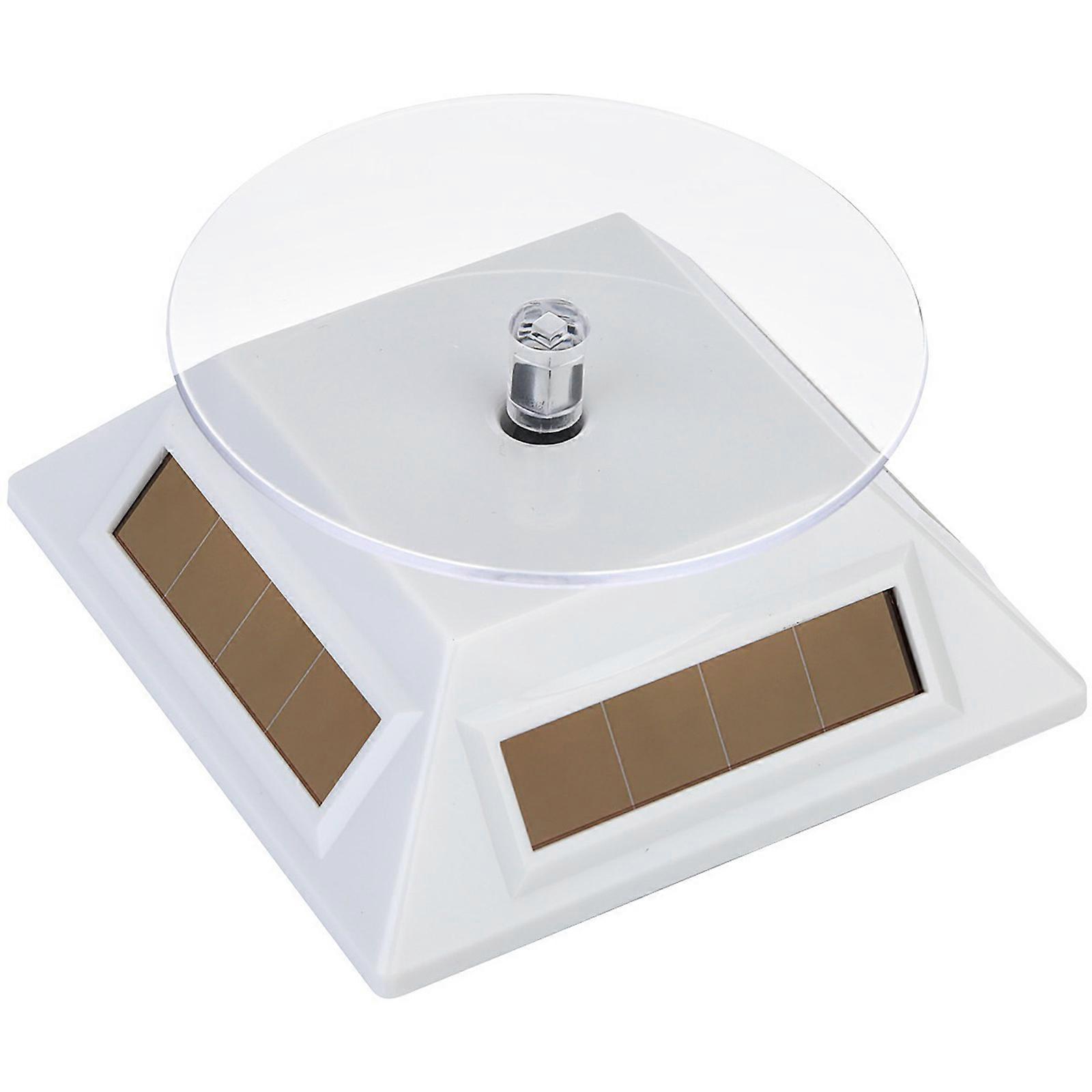 Practical Solar Battery Rotating Jewelry Showcase Stand Plastic Texture Suitable for Retail Home Use and Accessories  White