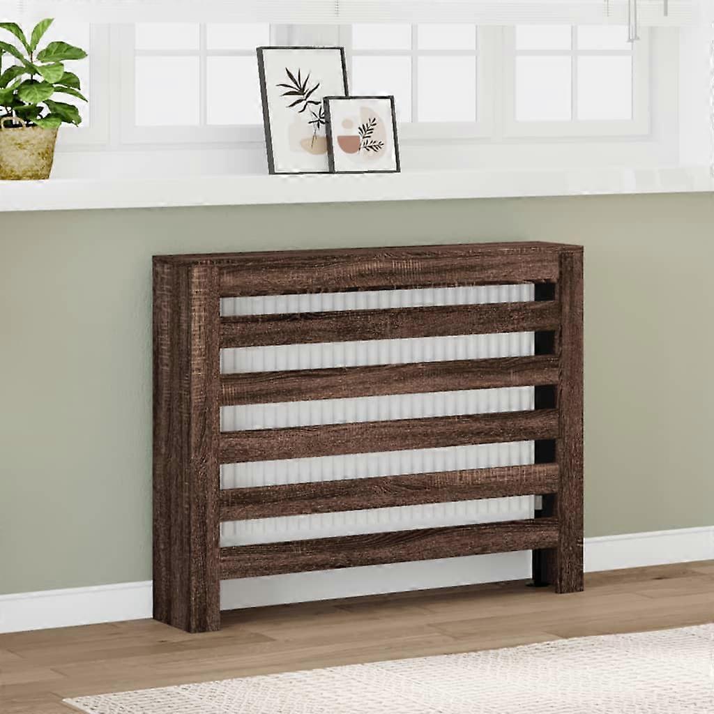 Radiator cladding brown oak 104x20x82 cm wood-based material