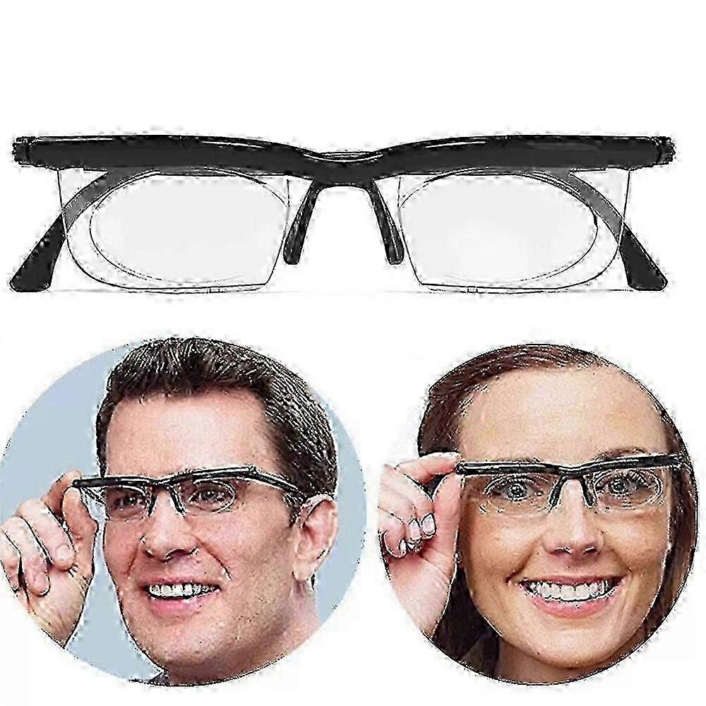 Dial Adjustable Glasses Variable Focus For Reading Distance Vision Eyeglasses