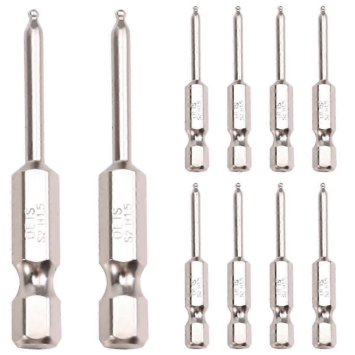 Magnetic Hex Wrench Drill Bits Ball End Hex Screwdriver Bits Set 100mm Long Ball Driver Bit 1/4 Inch Hex-Shank hwy