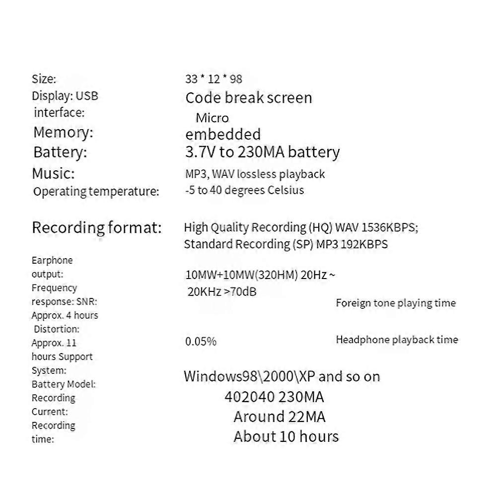 8GB Voice Recorder USB Professional 96h Dictaphone Noise Reduction Digital Audio Voice Recording with WAV MP3