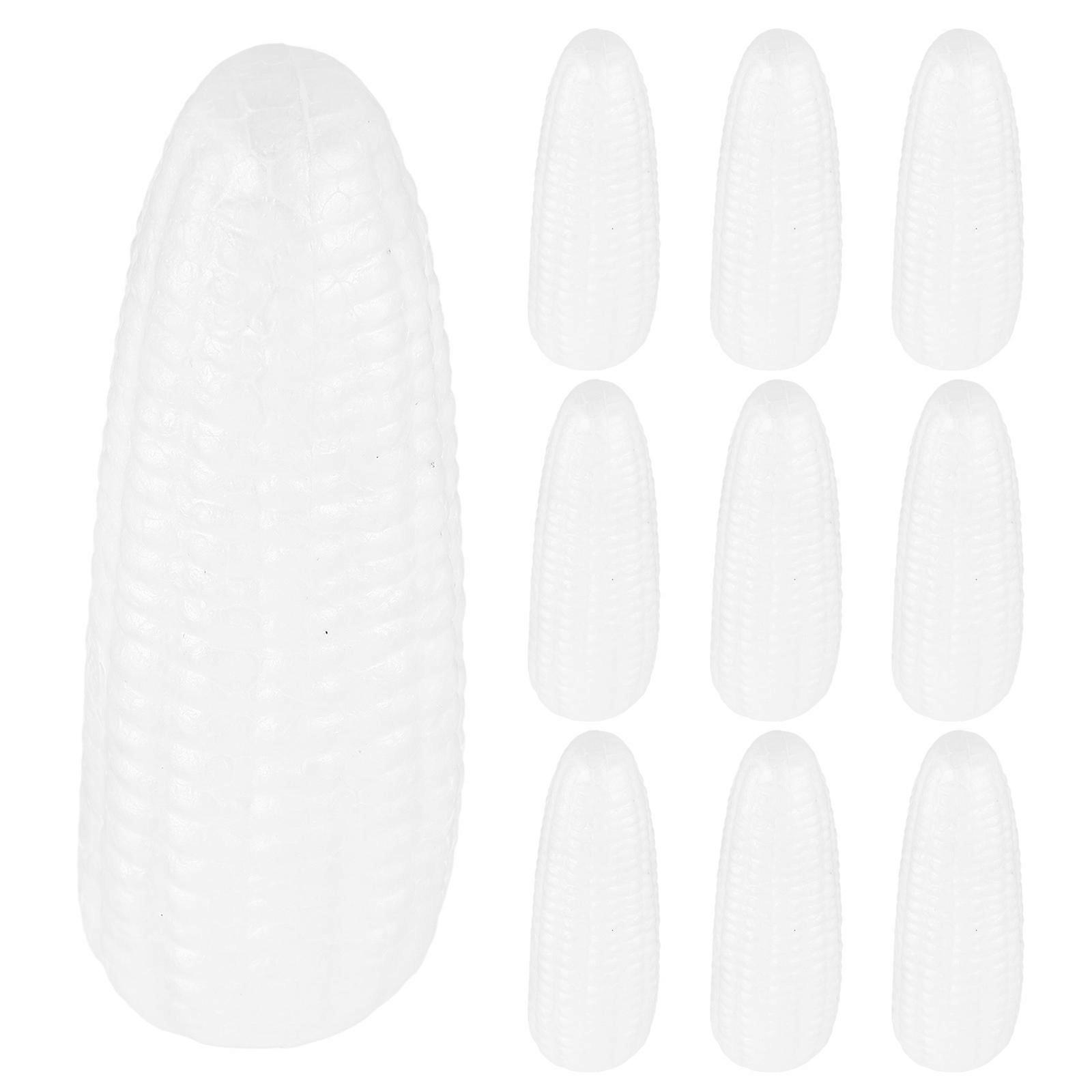 Foam Corn Blank Foam Decor for Adornment 10Pcs White Simulation Props