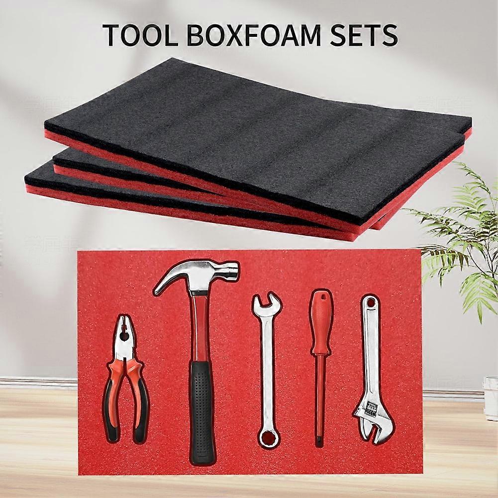 3 Set Tool Box Foam Insert ,Tools Organizer,Kaizen Sheets,Polyethylene Storage Sheets for Toolbox Hard Case US Plug