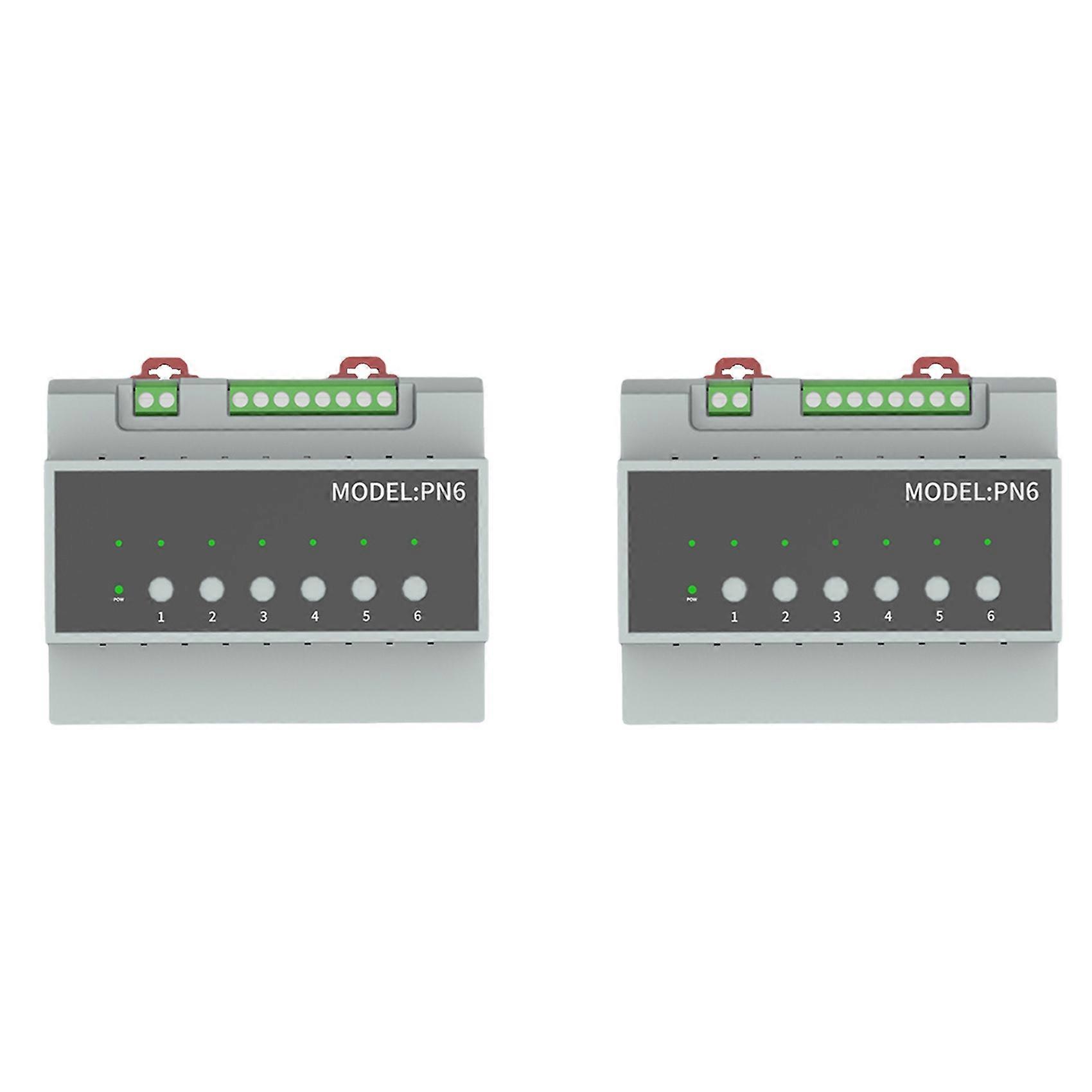 2X Tuya Smart Zigbee 6CH Relay Switch Module Remote Control Appliance Control Module Supports 3-Way Motor Control