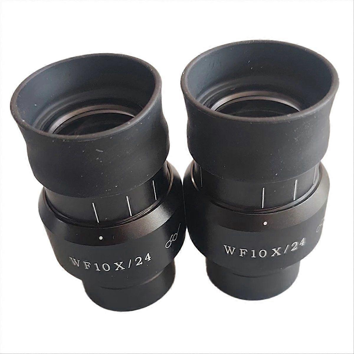2PCS WF10X-24mm WF10X/24MM Wide Field Eyepiece for Binocular Trinocular Stereo Microscope 30MM Inst