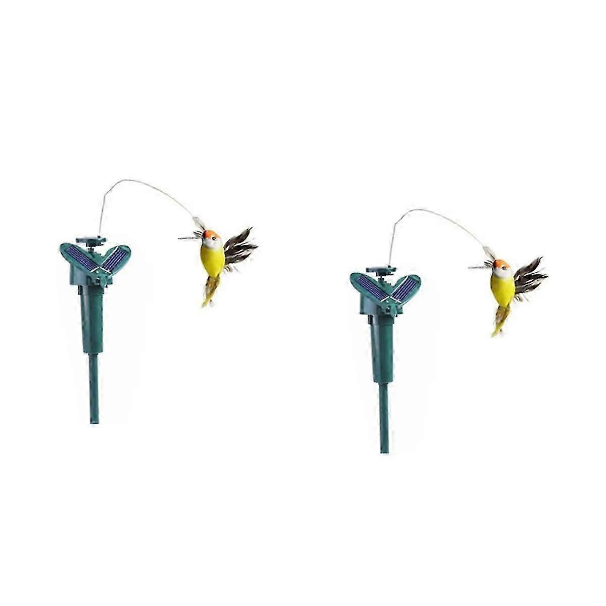 Garden Decoration, 2Pcs Solar Flying Bird, Auto Simulation Bird For Yard