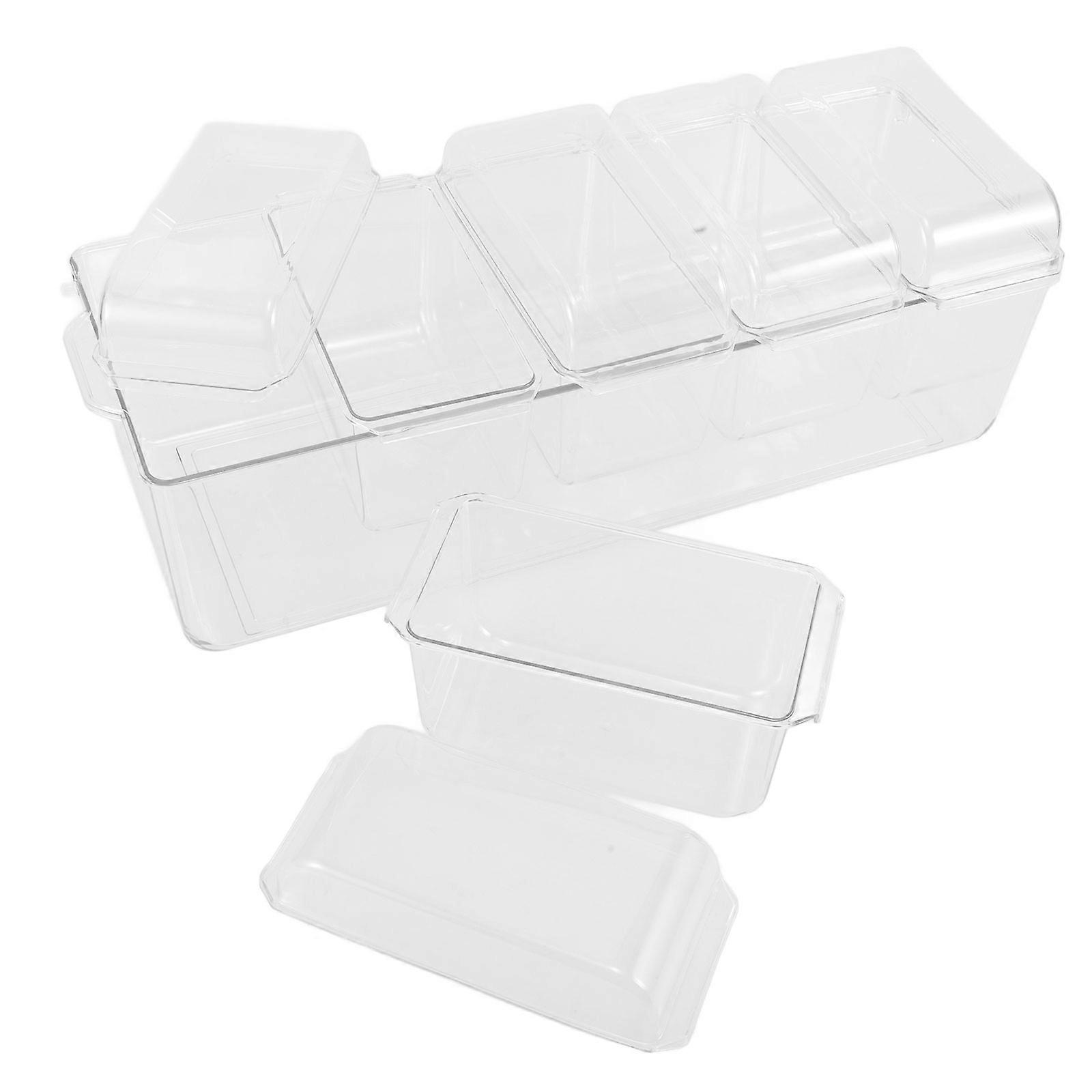 Chilled Condiment Server Set For Home Use And Outdoor Picnics Made Of Transparent Plastic With Ice Chilled Preservation 1 Set