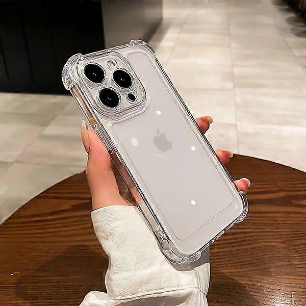 Luxury Transparent Silicone Case compatible with iPhone 16 15 14 13 12 11 Pro Max 16E XR X XS 7 8 Plus SE2, Shockproof Soft Clear Case