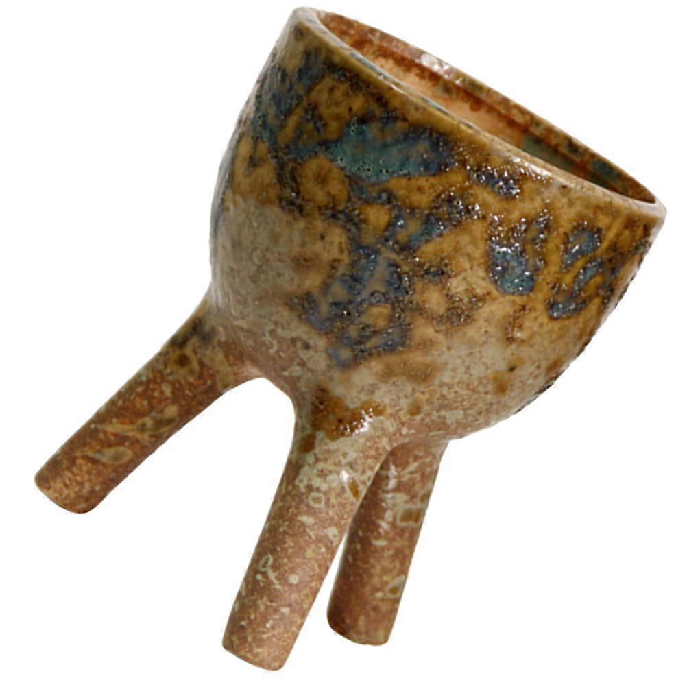 Light Brown Ceramic Planter Pot for Creative Flower Storage 5Pcs