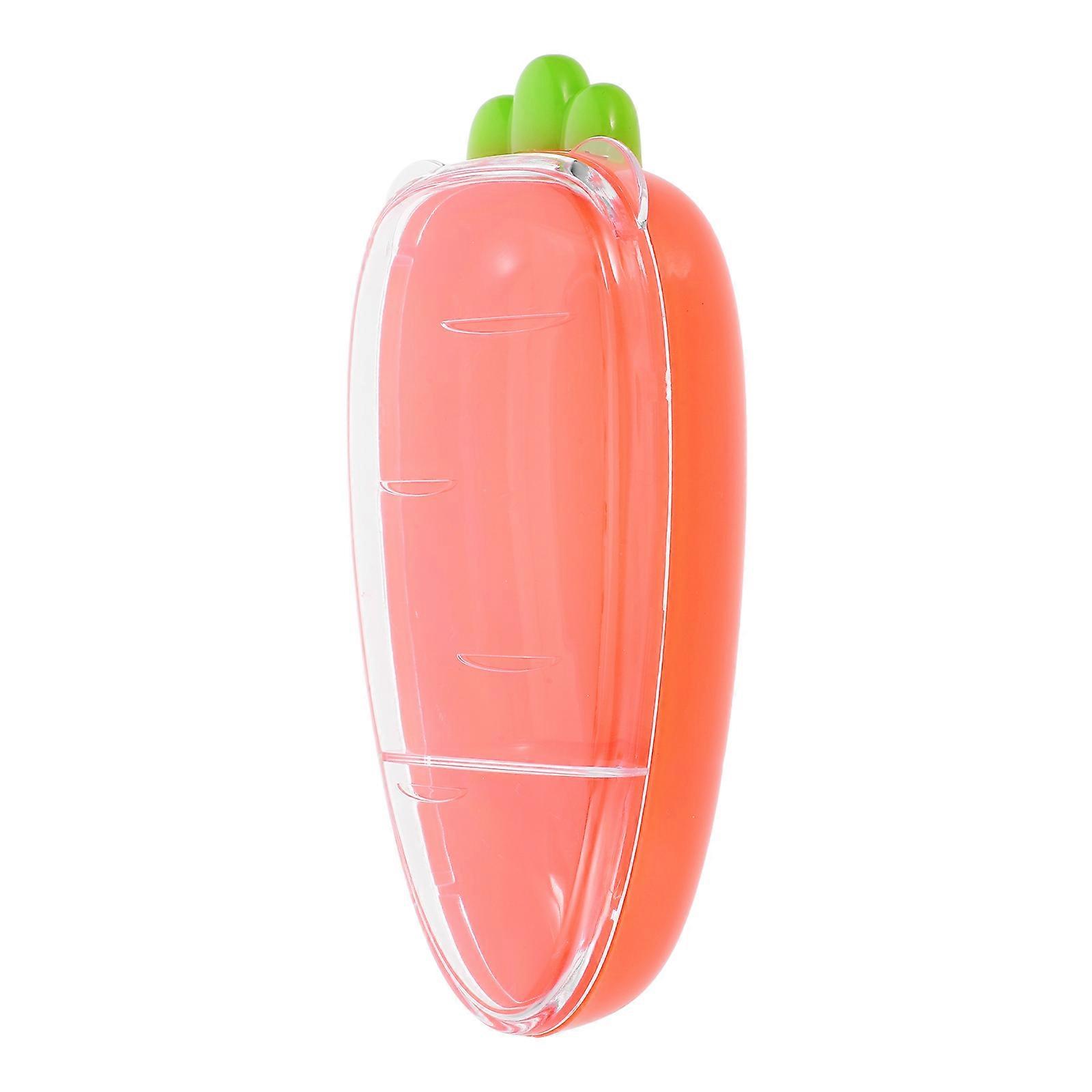 Orange Reusable Plastic Tray for Storage Use with Lid 2-Compartment Box