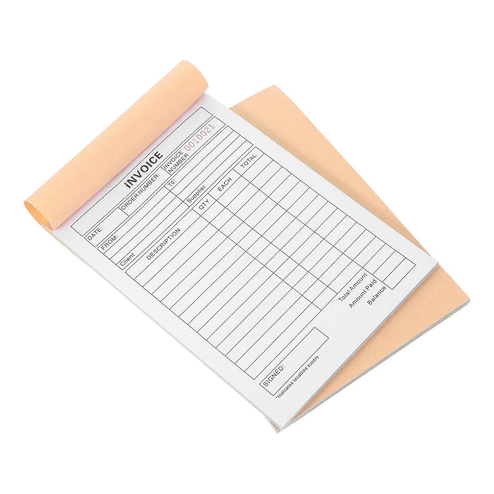 Invoice Book for Small Business Shop Use with Clear Copies 2Pcs Receipt Pad
