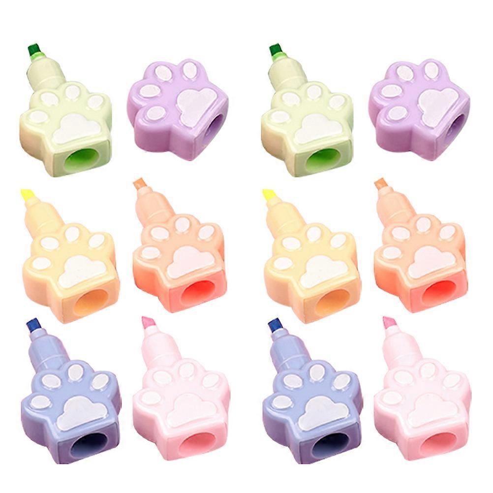 Cat Paw Highlighter Pen for Writing 2Sets Highlighter Pens Stackable and Lightweight