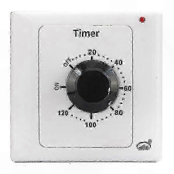 Mechanical Countdown Timer Switch, 120 Min AC 220V 15A Time Socket with 86 Panel for Home Automation