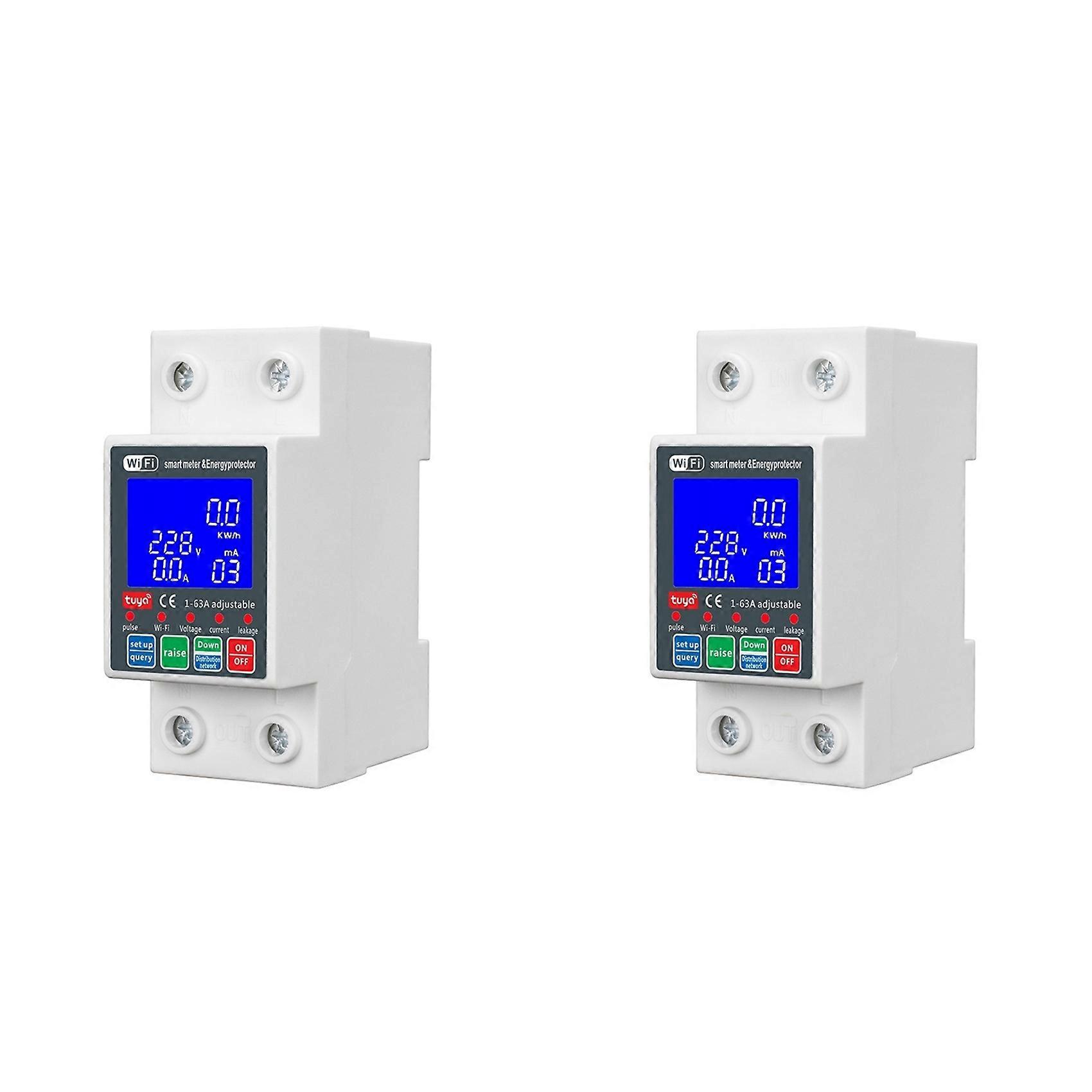 2X WTDZW-63A/N Smart PV Circuit Breaker Tuya 220v Voltage Current Leakage Protection Mcb Automatic Switch 63A Wifi