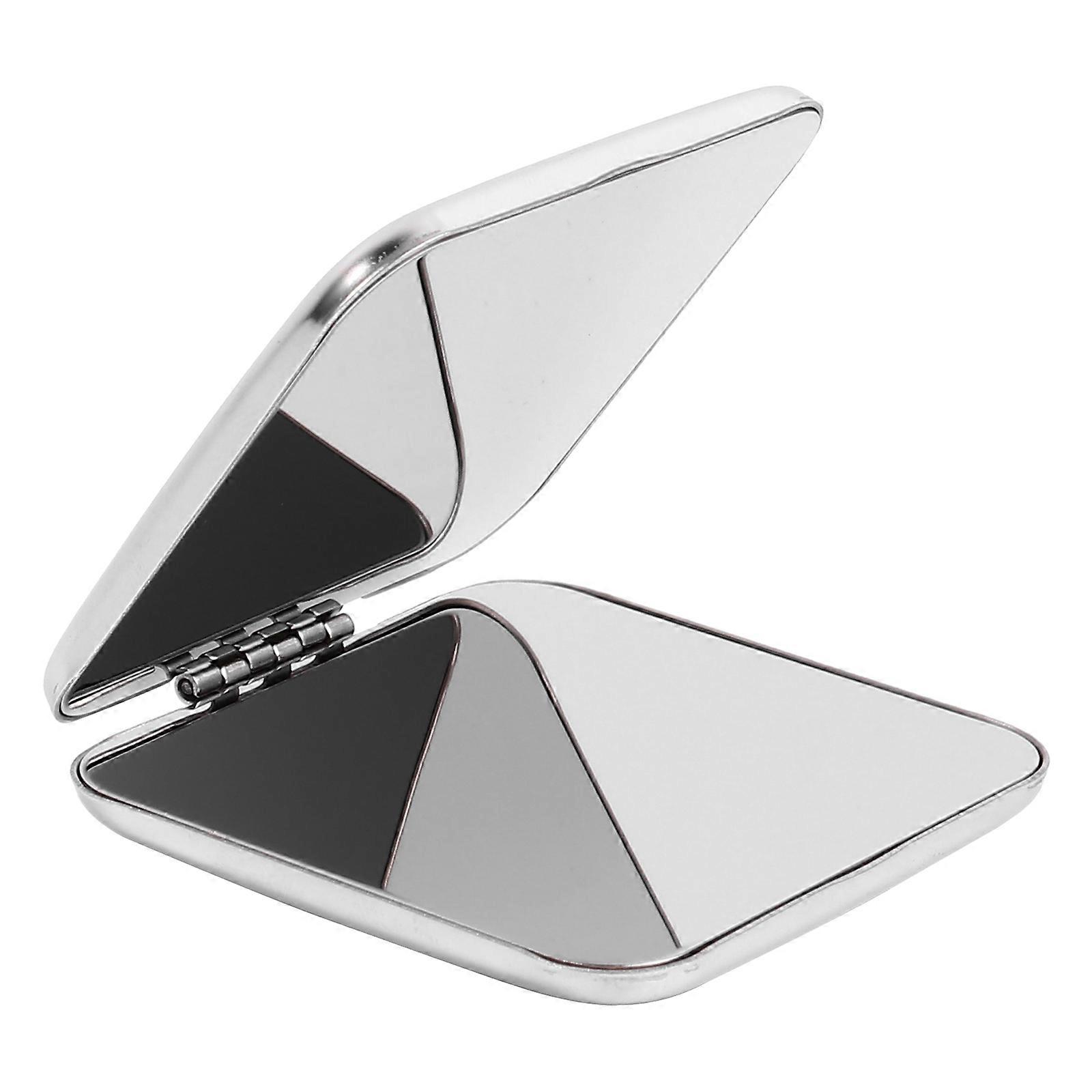 Pocket Makeup Mirror Folding for Makeup Use 2Pcs Aluminum Silver Compact