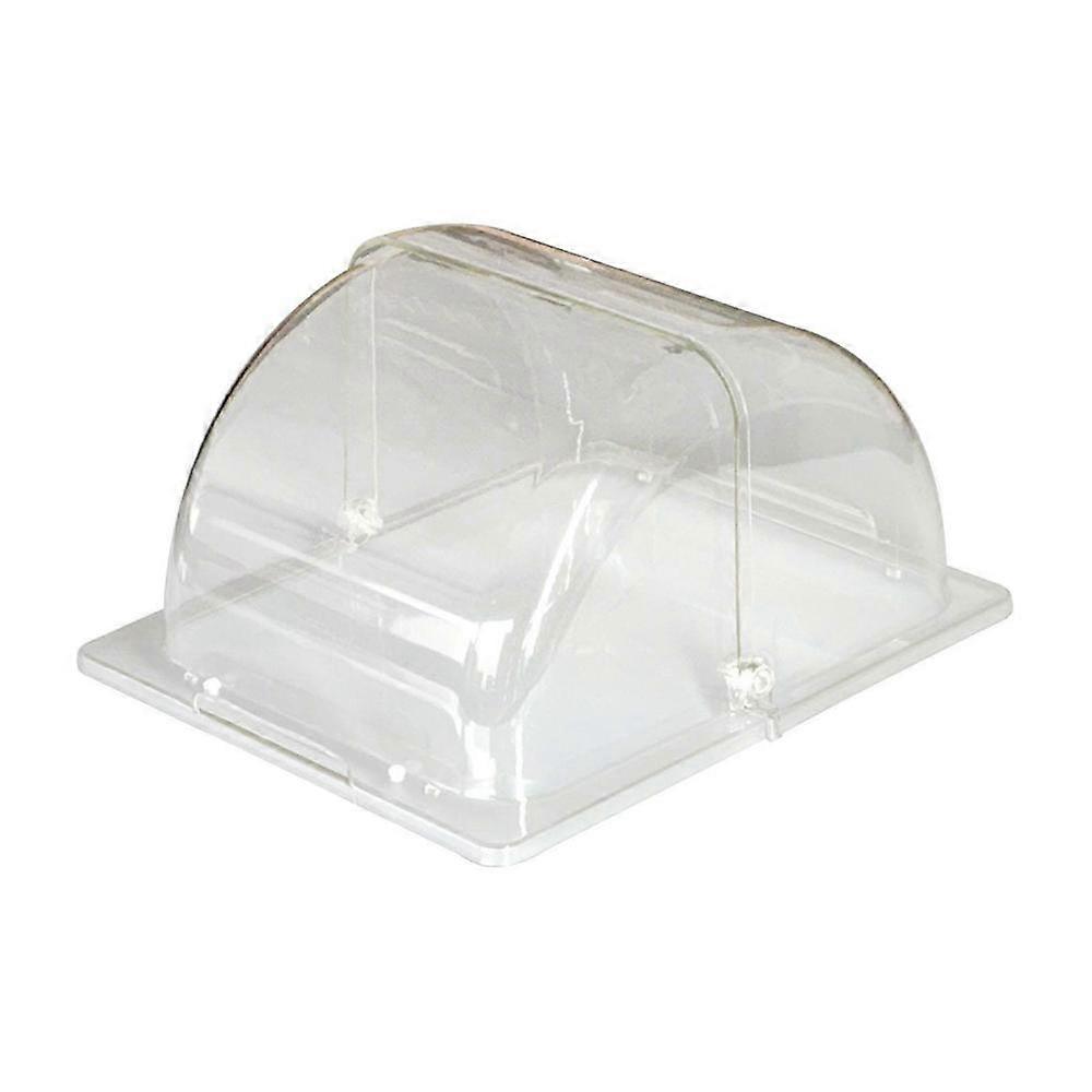 Clear Rectangular Plastic Food Display Cover with Roll-Up Lid for Bakery Plates and Serving