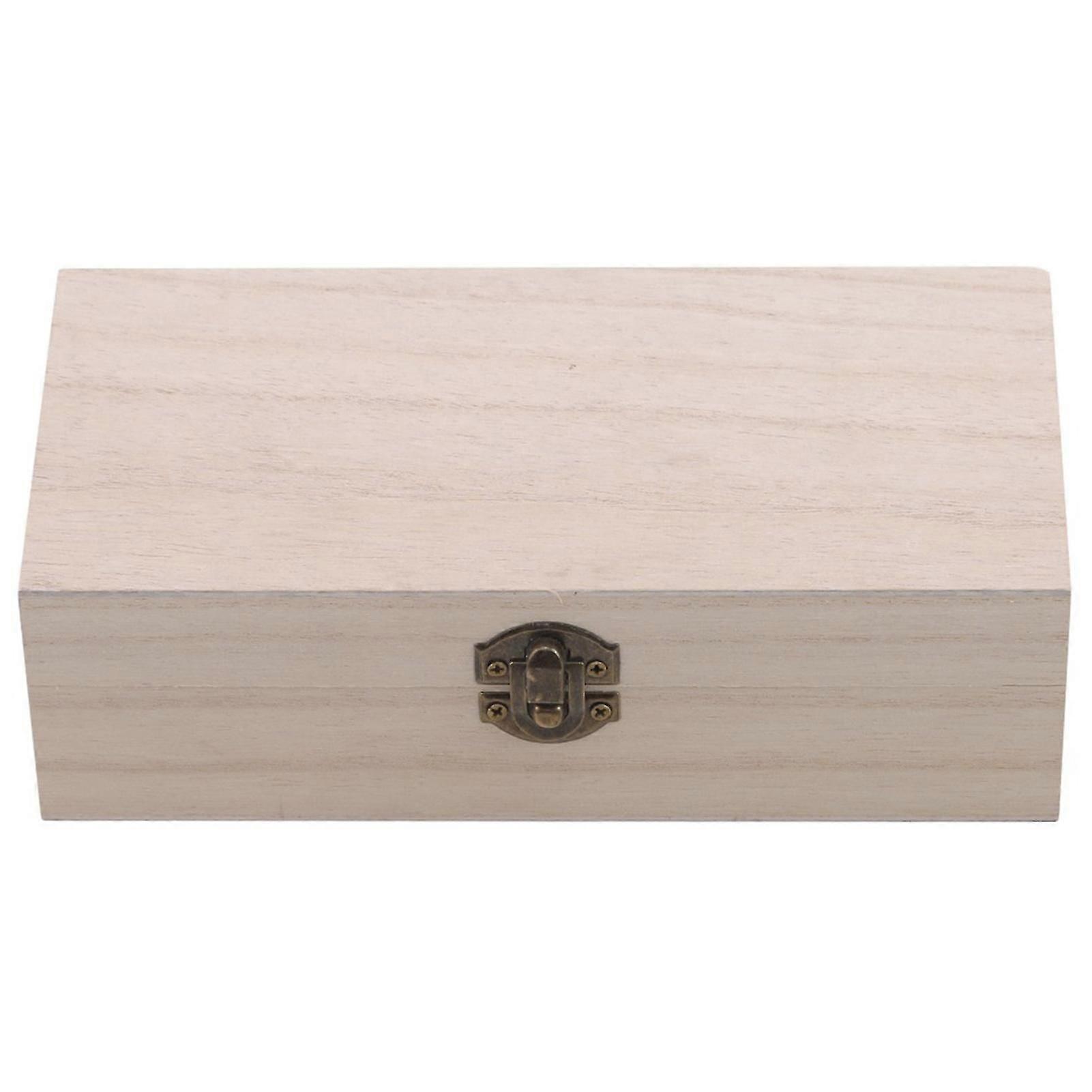Jewelry Box Decorative Retro Wood Solid Color Trinket Case For Table