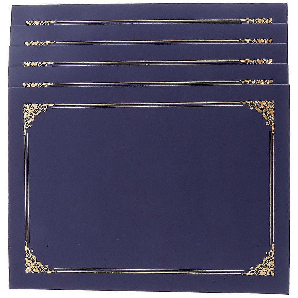 Blue Paper Certificate Envelope Holders for 5Pcs Multi-Use Diploma Covers