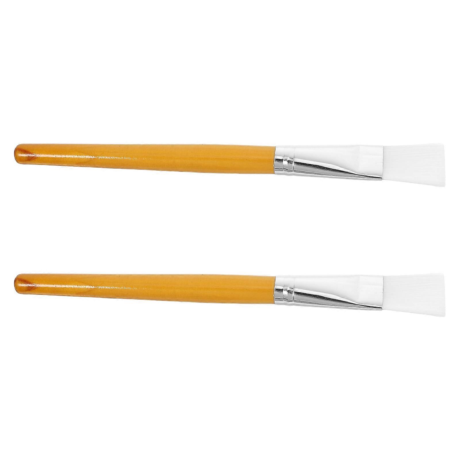 Face Mask Applicator Brush Wooden Handle for Makeup Use 2Pcs Set