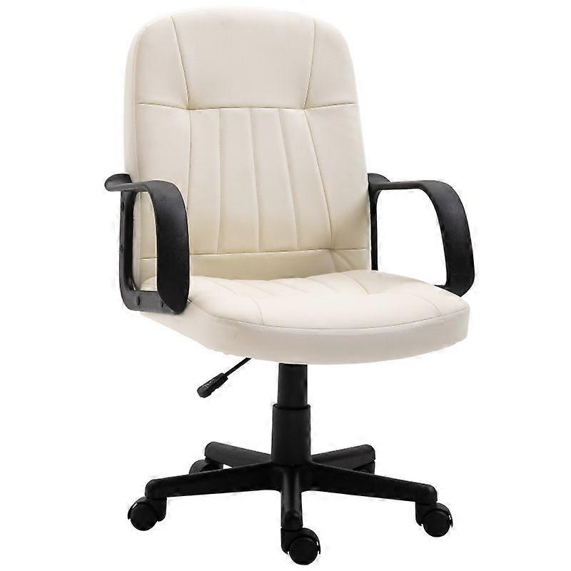Mid Back Swivel PU Leather Chair with Armrests