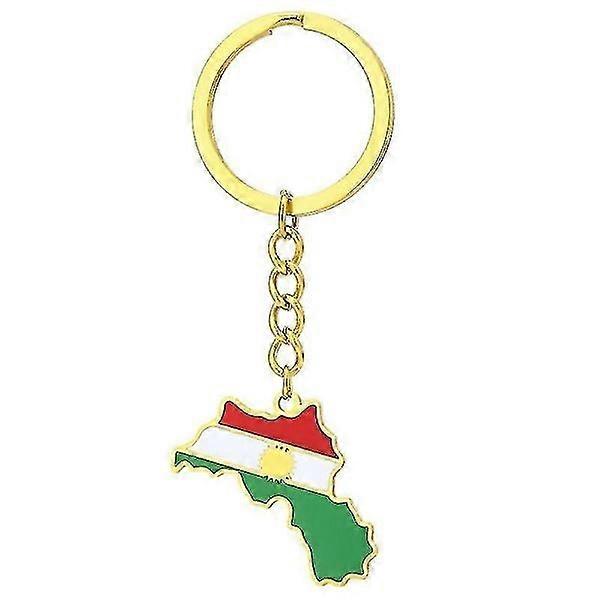 Keychain Kurdistan Map Shape Keychain Accessory - Color: Gold