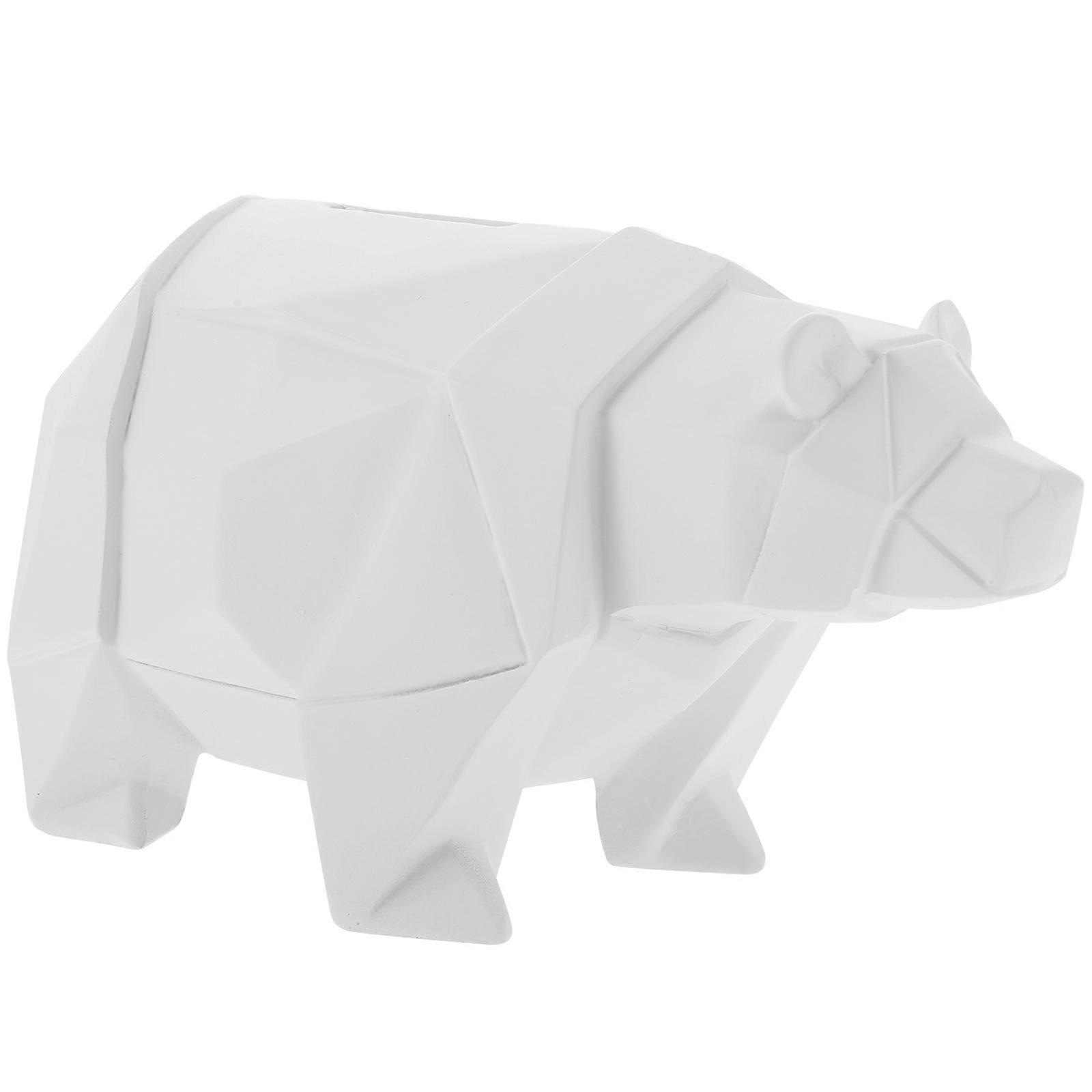 Money Box Polar Bear Saving Pot for Saving Use 2Pcs White Desktop Decoration